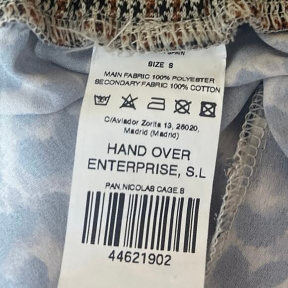 NEW Hand Over Women's Tan Black Leopard Animal Print Wide Leg Trousers Pants 8 - Picture 6 of 6